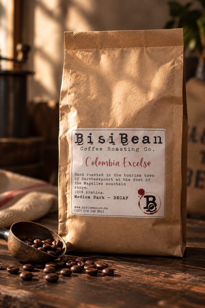 A bag of BisiBean Saartjie's Reserve coffee.